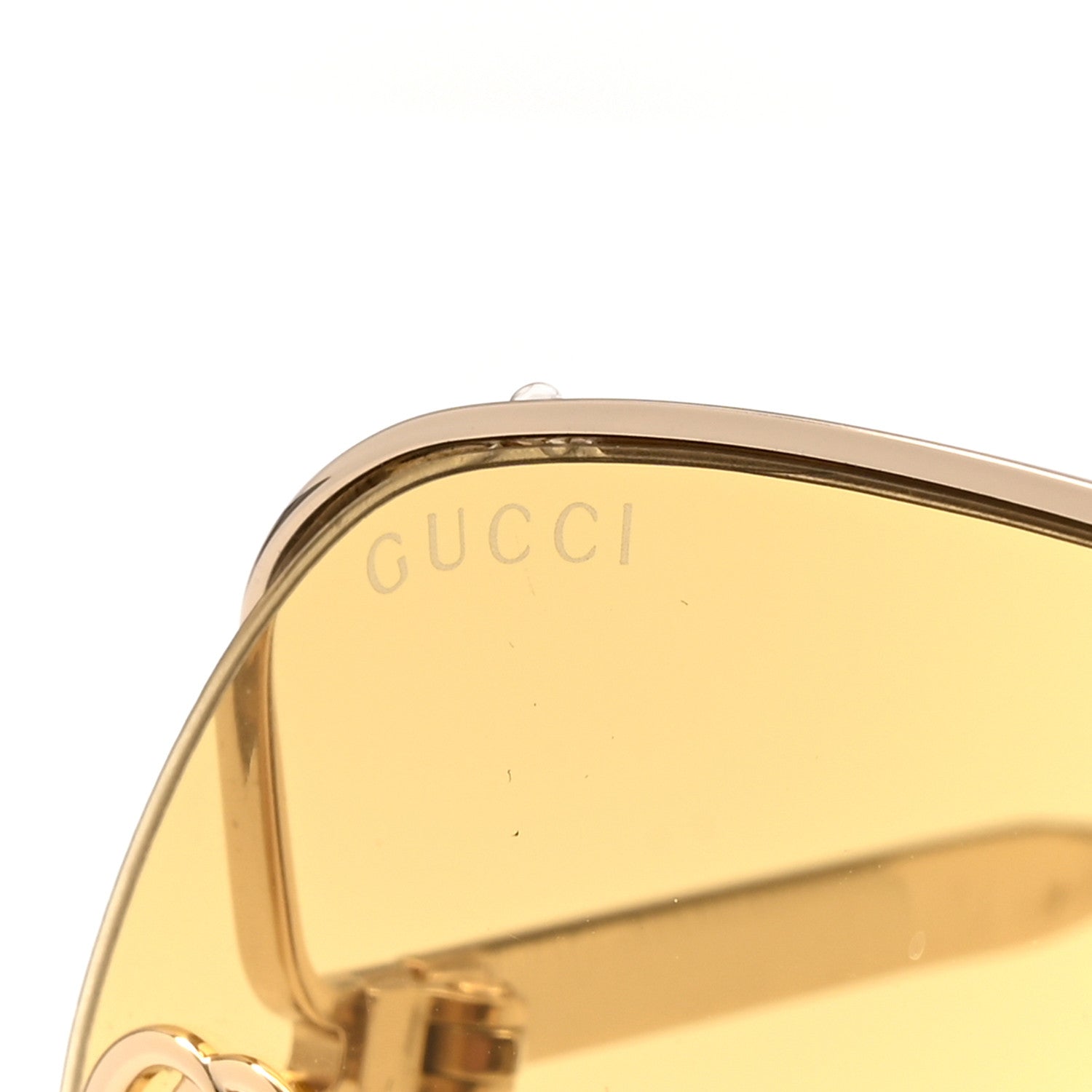 Gucci Metal Fork Square Frame Sunglasses GG0818SA Yellow 1852853
