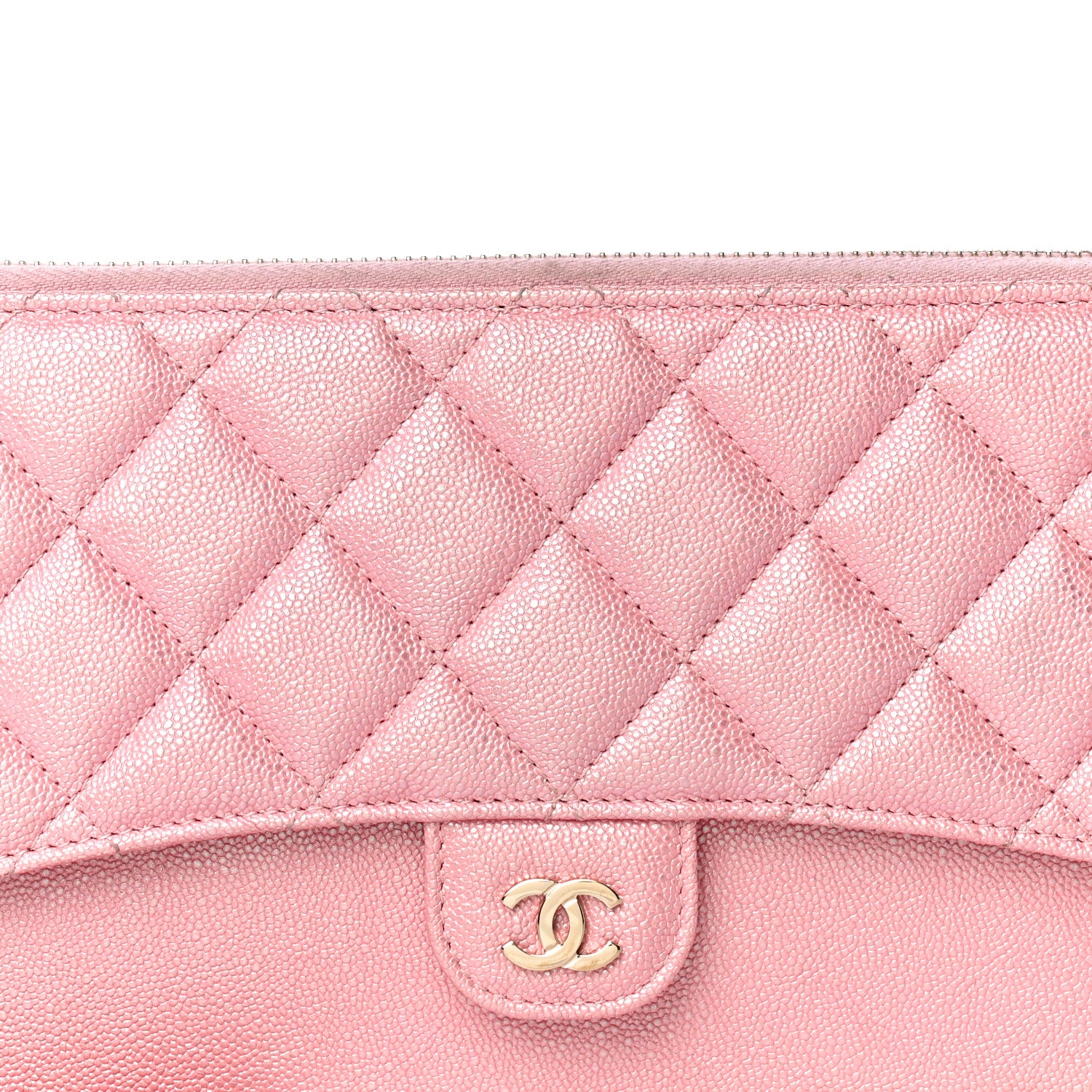 Chanel Iridescent Caviar Quilted Classic Pouch With Handle Rose Pink 8 of 16