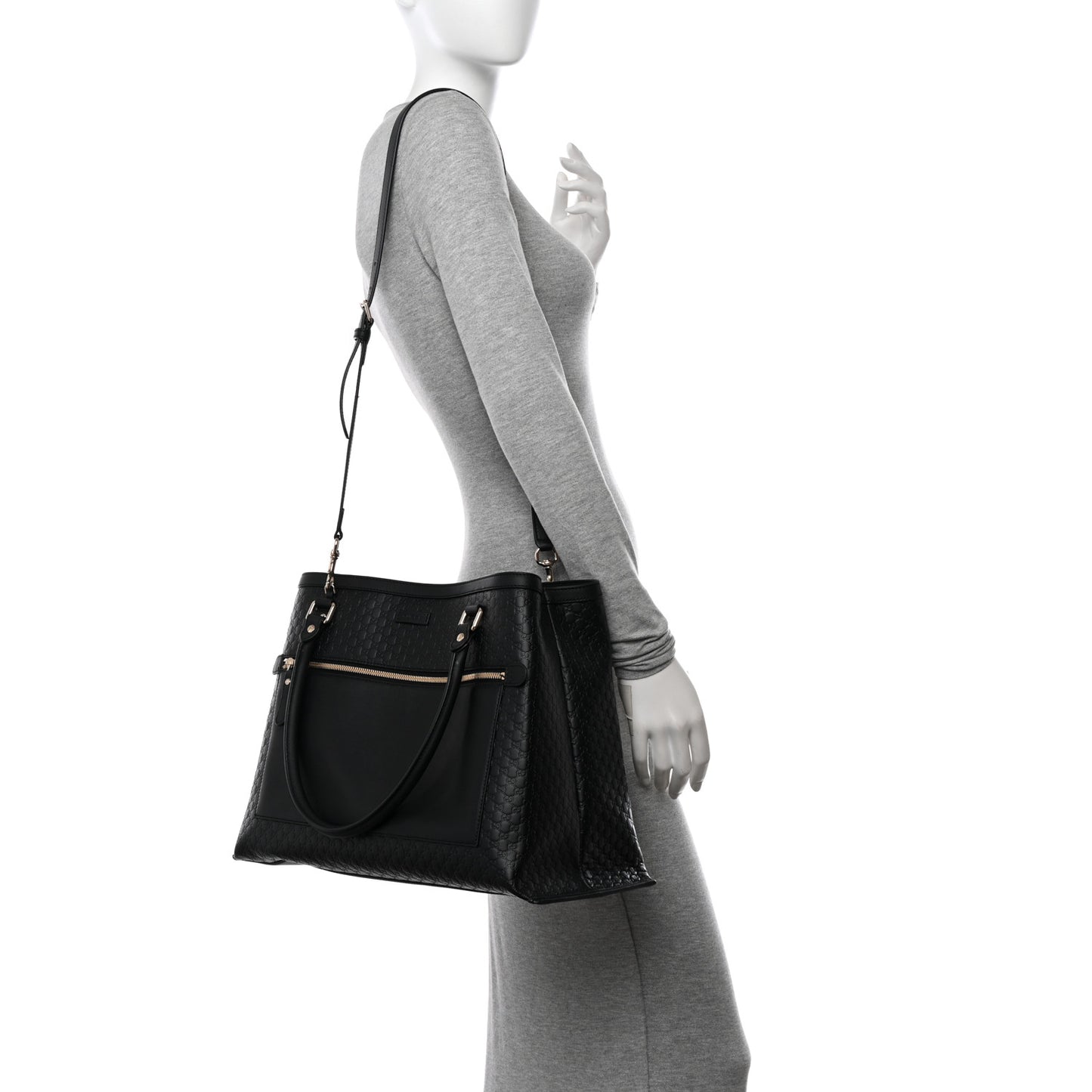 Soft Microguccissima Large Tote Black