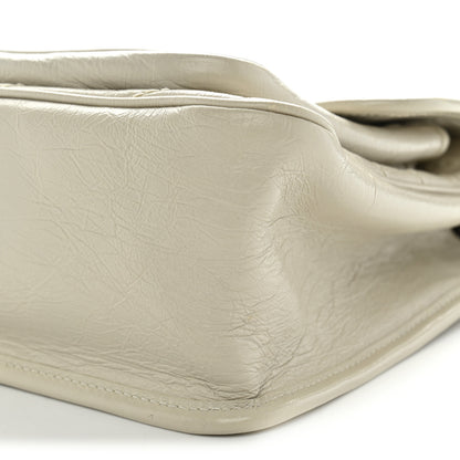 Saint Laurent Crinkled Calfskin Matelasse Monogram Medium Niki Chain Satchel Blanc Vintage 10 of 13
