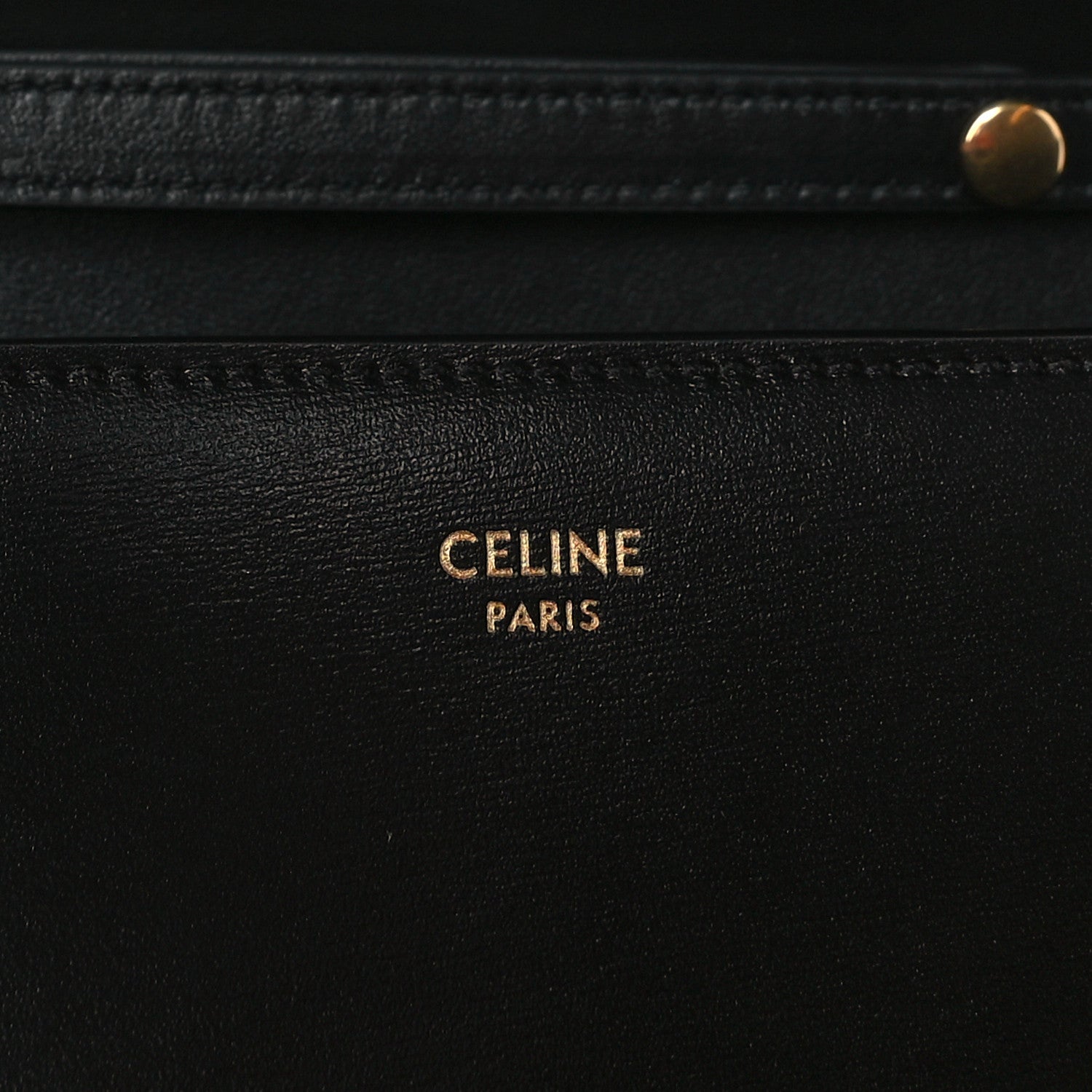 Celine Shiny Calfskin Triomphe Margo Wallet on Chain Black 6 of 11