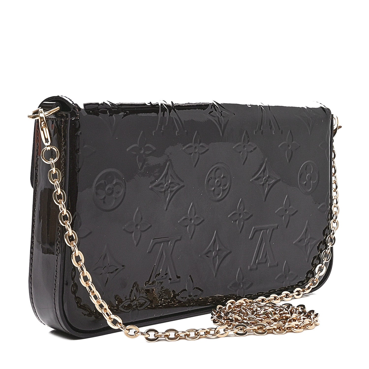 Louis Vuitton Vernis Pochette Felicie Chain Wallet Amarante 4 of 10