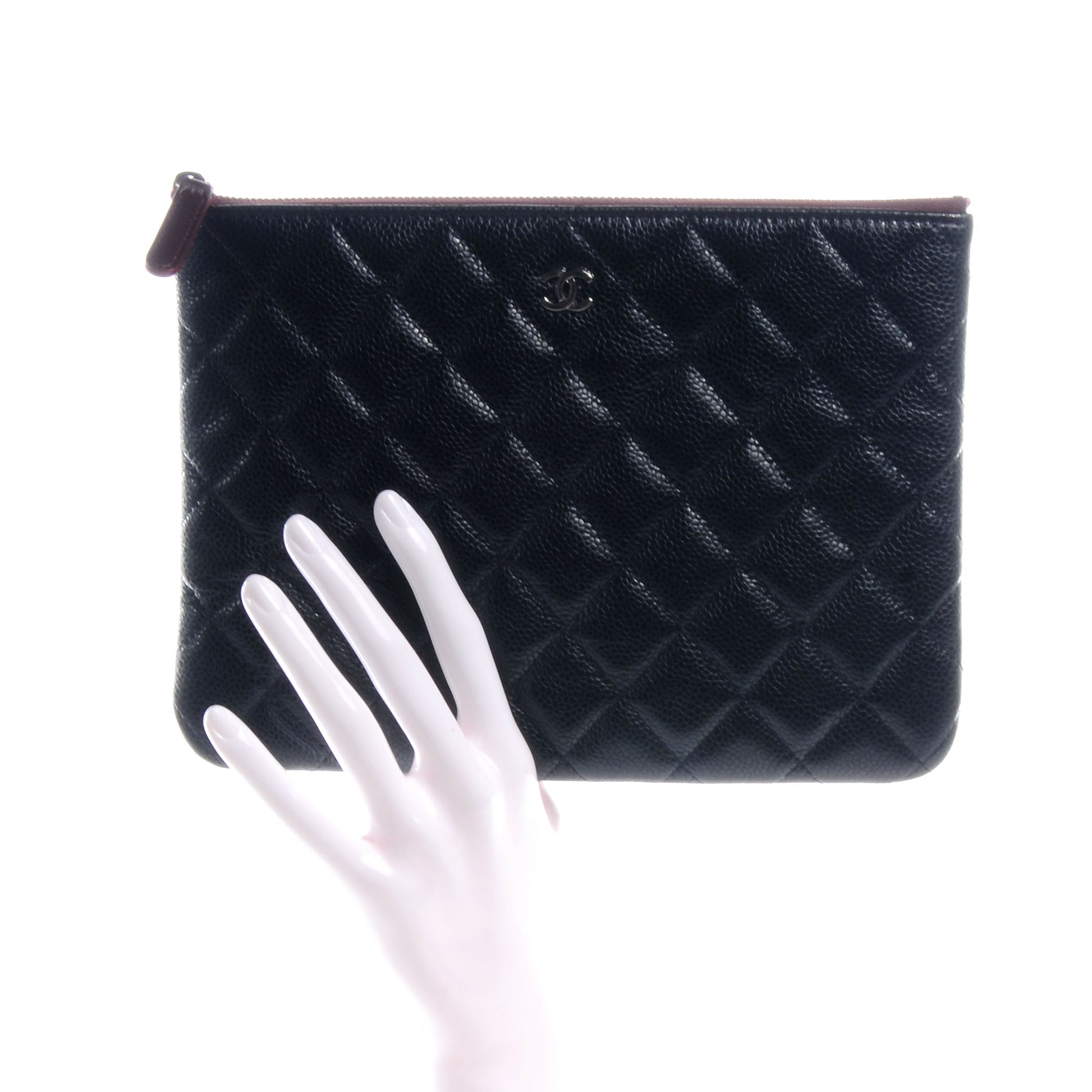 Chanel Caviar Large Cosmetic Case Black 2 of 8