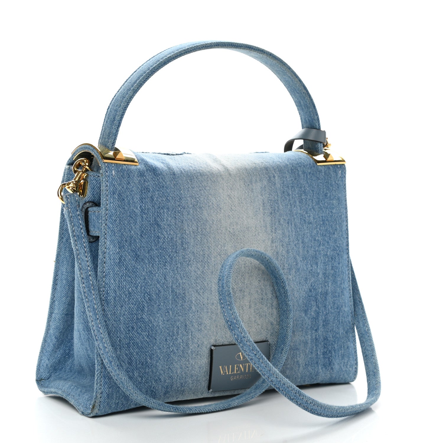 Valentino Garavani Denim Butterfly Small My Rockstud Frame Bag Light Denim 3 of 14