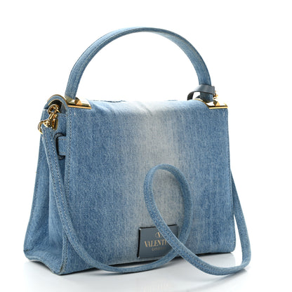 Valentino Garavani Denim Butterfly Small My Rockstud Frame Bag Light Denim 3 of 14