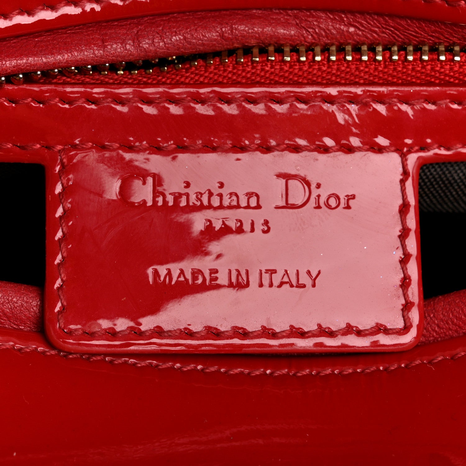 Christian Dior Patent Cannage Medium Lady Dior Red 6 of 13