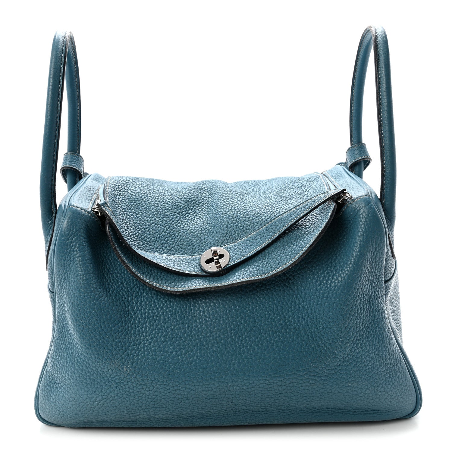 Hermes Taurillon Clemence Lindy 34 Bleu Jean 1 of 10