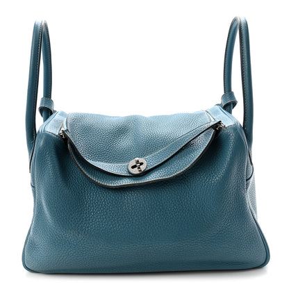 Hermes Taurillon Clemence Lindy 34 Bleu Jean 1 of 10
