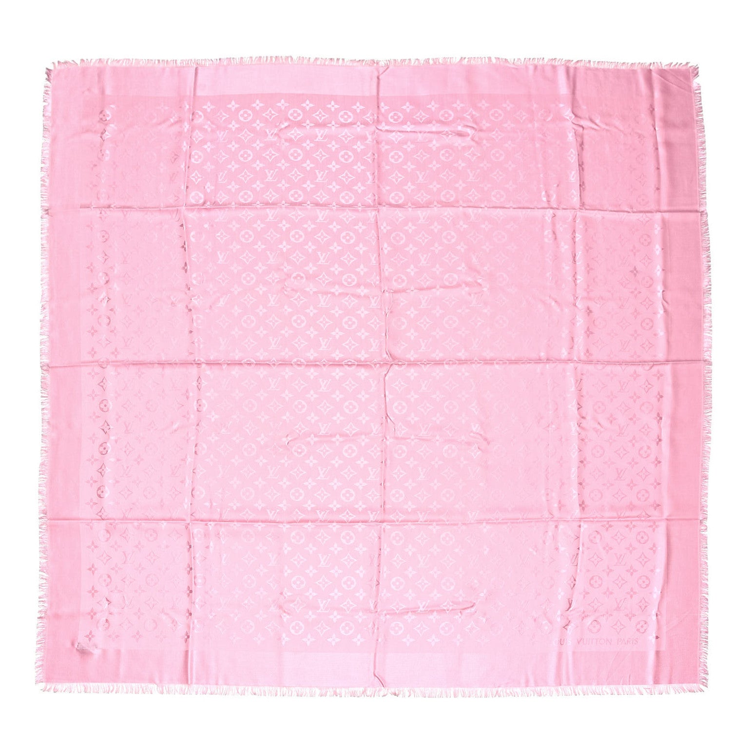 Louis Vuitton Silk Wool Monogram Shine Shawl Rose 1 of 4