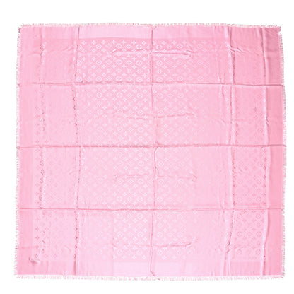 Louis Vuitton Silk Wool Monogram Shine Shawl Rose 1 of 4