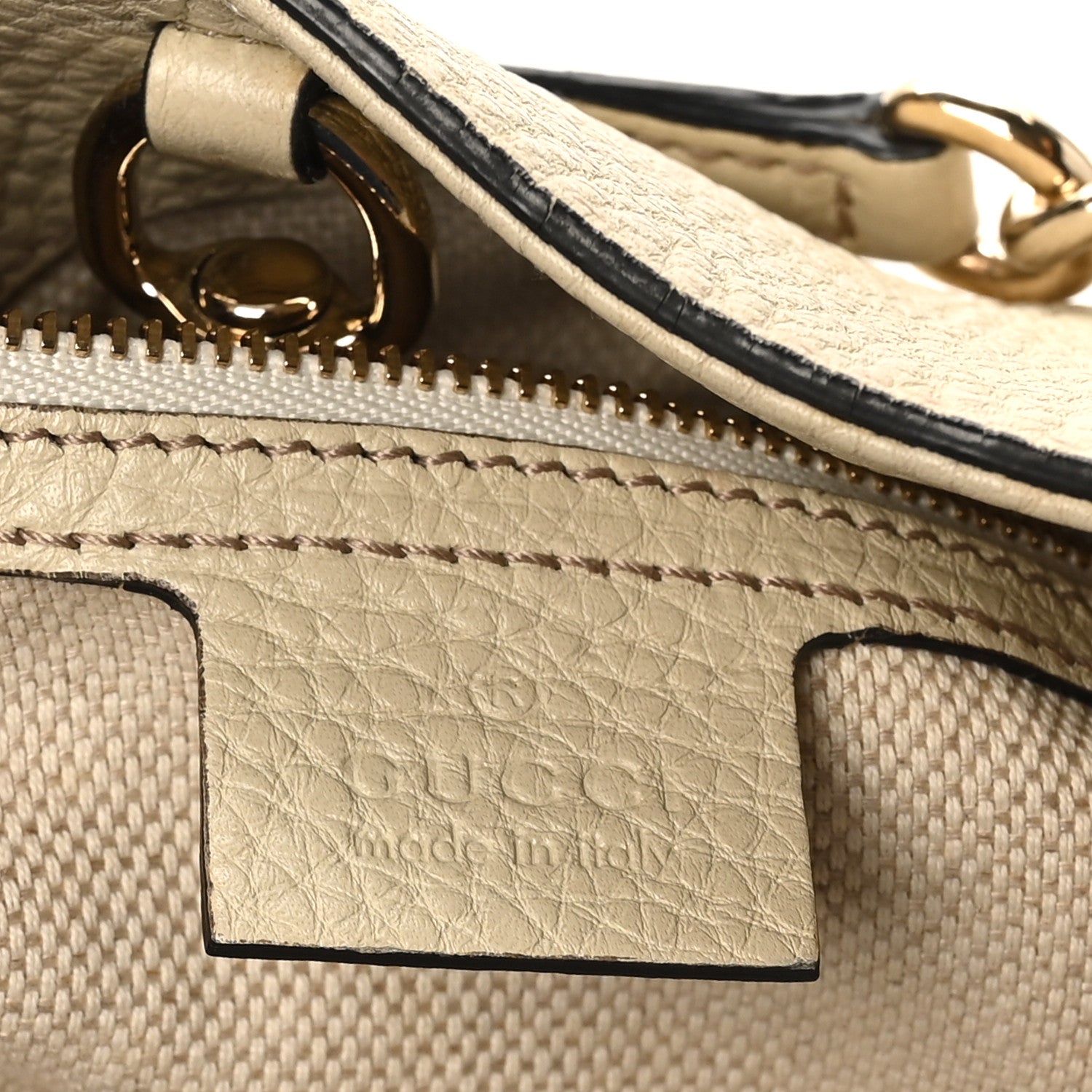 Gucci Pebbled Calfskin Medium Soho Chain Shoulder Bag Off White 6 of 10