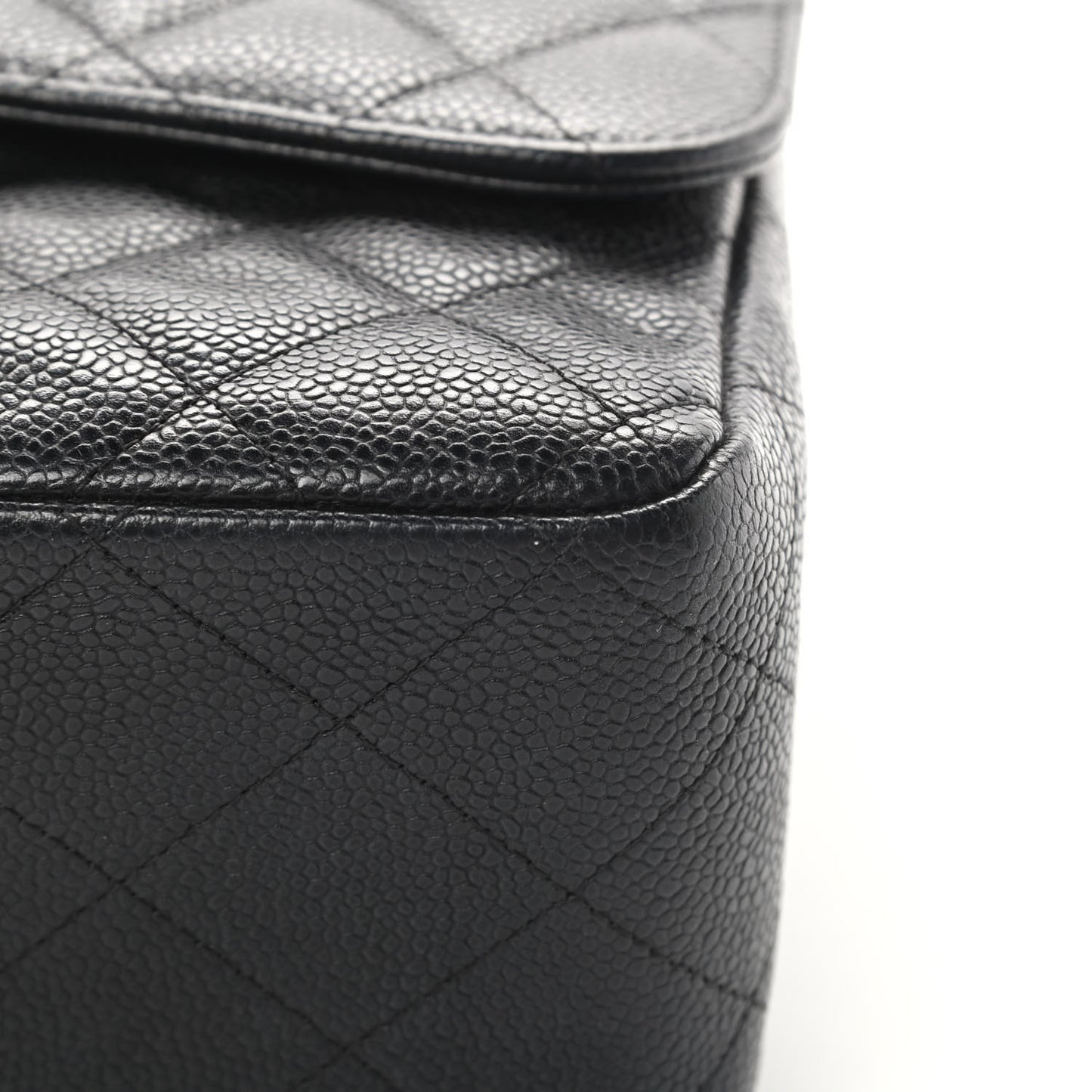Caviar Quilted Jumbo Double Flap Black