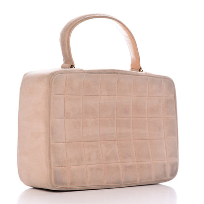 Chanel Suede Chocolate Bar Top Handle Flap Beige 3 of 17