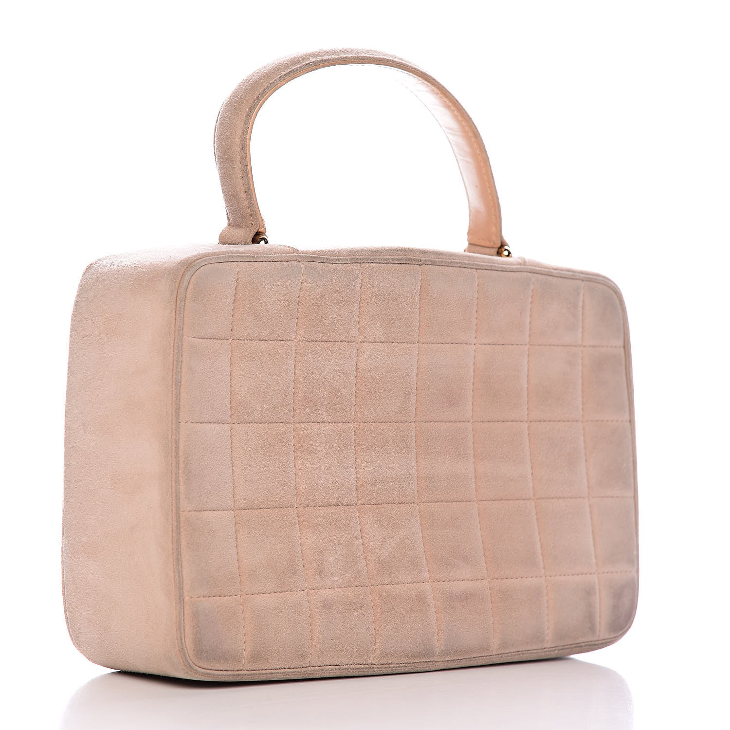 Chanel Suede Chocolate Bar Top Handle Flap Beige 3 of 17