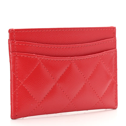 Chanel Caviar Quilted Card Holder Red 2 of 9