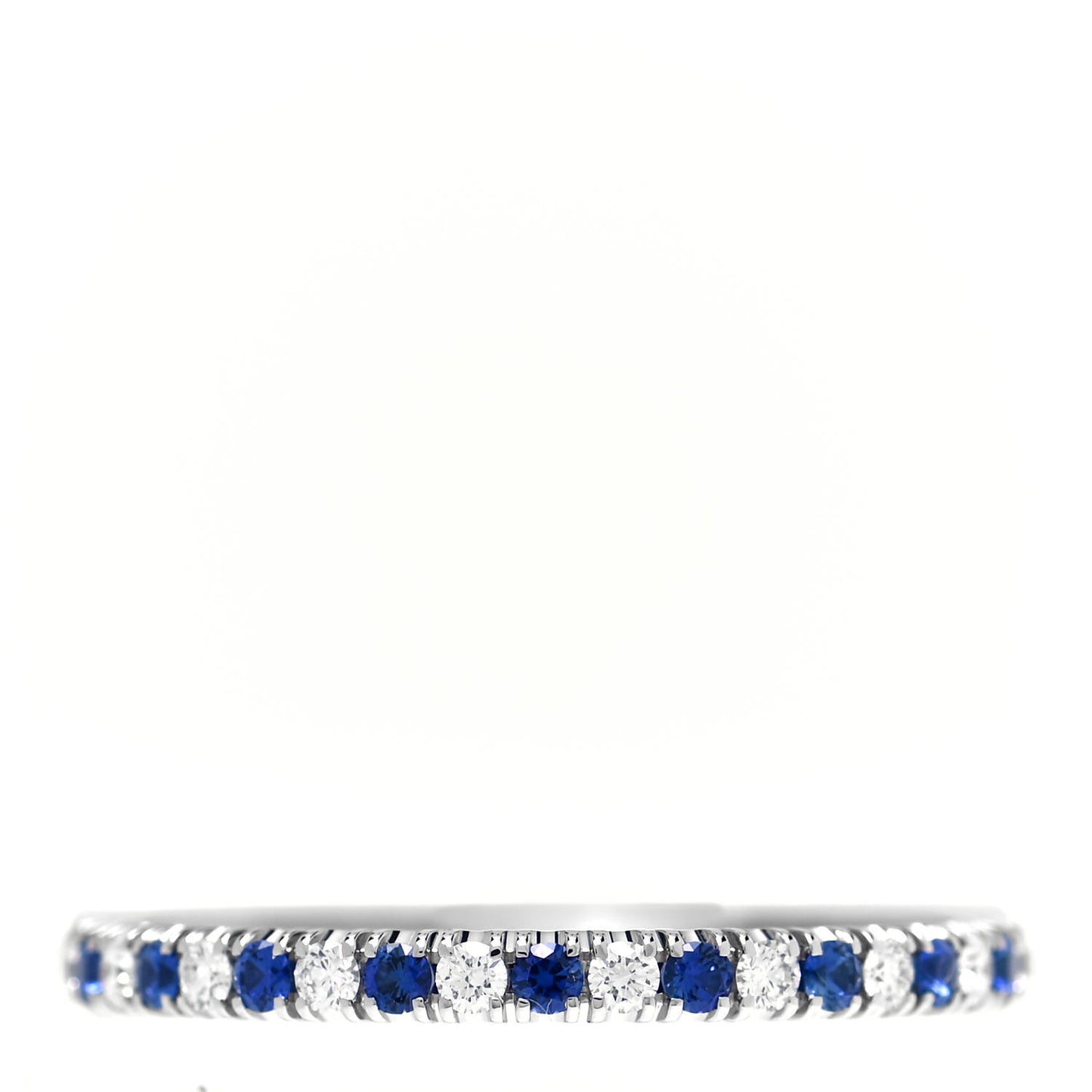 Platinum Diamond Blue Sapphire 2mm Etincelle de Cartier Wedding Band Ring 55 7.25