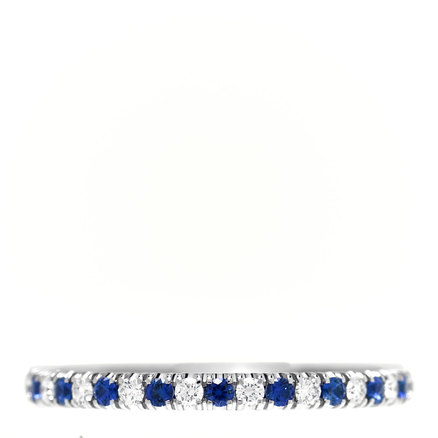 Cartier Platinum Diamond Blue Sapphire 2mm Etincelle de Cartier Wedding Band Ring 55 7.25 1 of 5