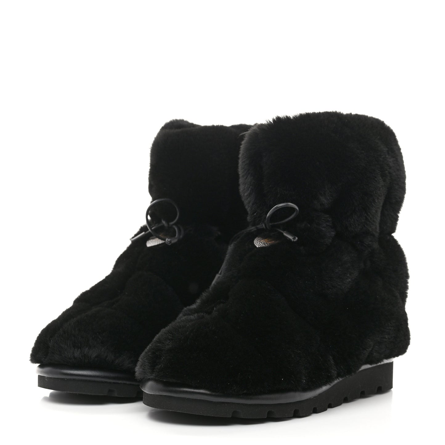 Fur Monogram Pillow Comfort Ankle Boot 37 Black