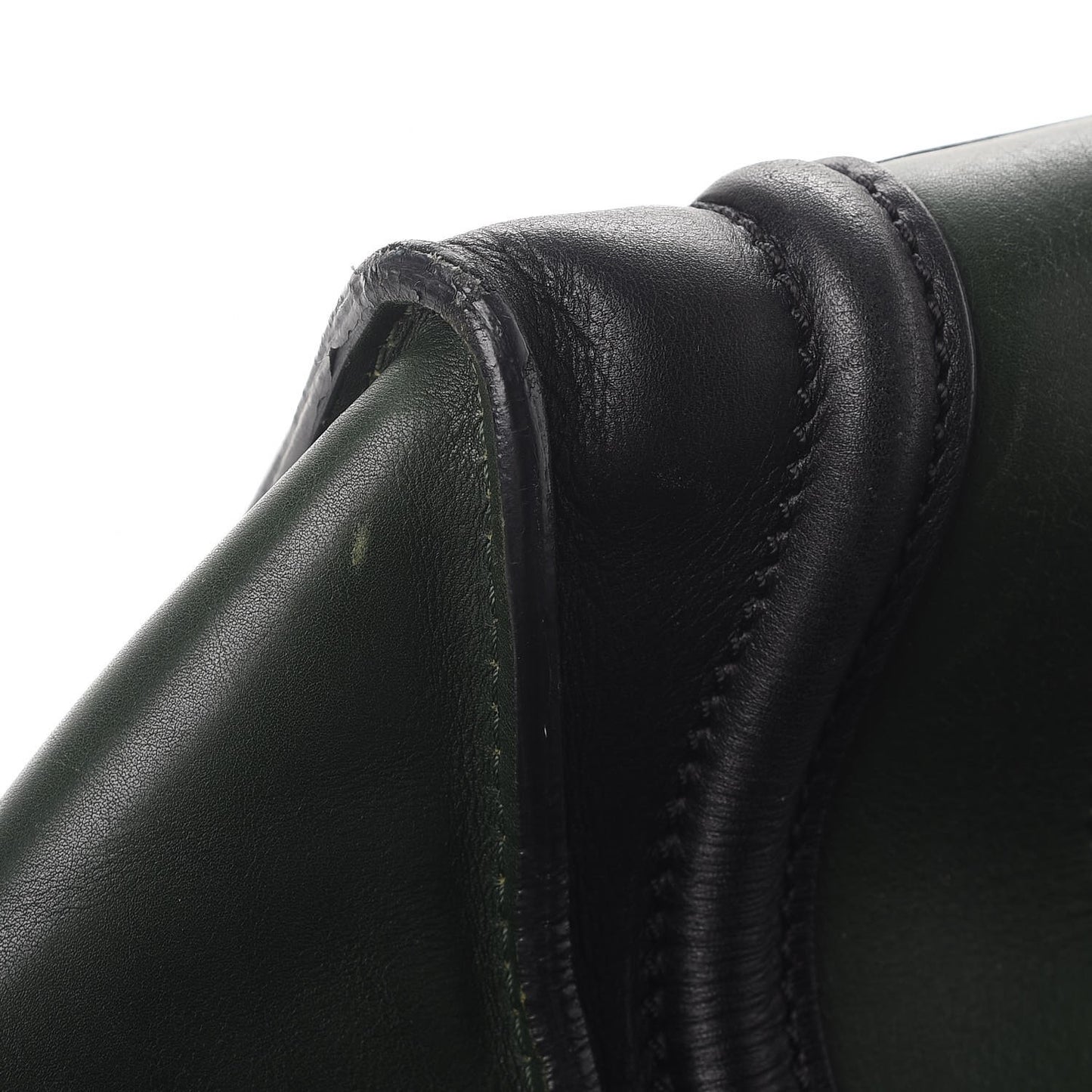 Smooth Calfskin Mini Bi-Color Luggage Forest Black