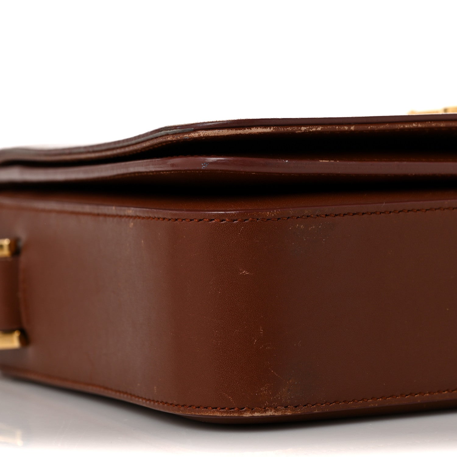 Saint Laurent Smooth Calfskin Medium Classic Monogram Universite Bag Brown 7 of 13