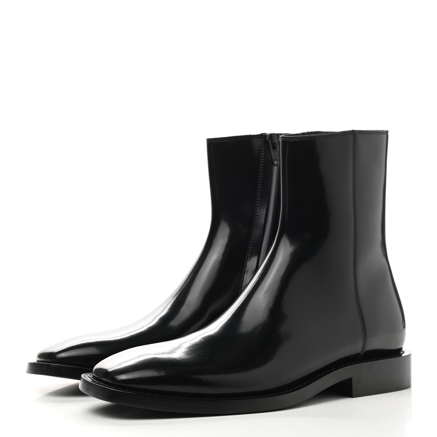 Balenciaga Polished Calfskin Rim Boots 37 Black 3 of 8