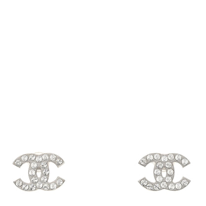 Chanel Crystal Mini Timeless CC Earrings Silver 1 of 4