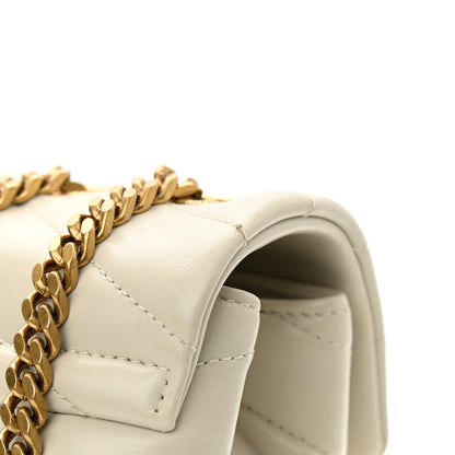 Saint Laurent Calfskin Y Quilted Monogram Medium Loulou Chain Satchel Blanc Vintage 13 of 14