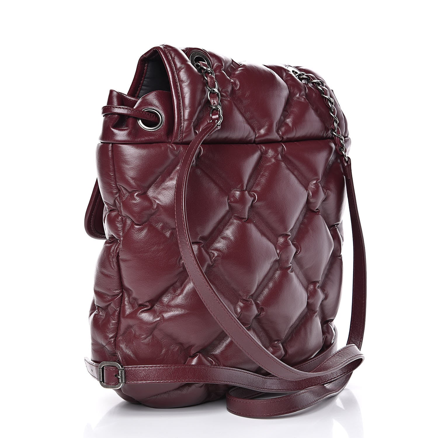 Chanel Calfskin Quilted Chesterfield Backpack Burgundy 3 of 14