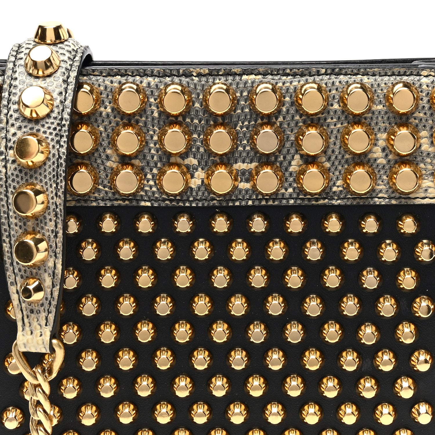 Prada City Calfskin Lucer Studded Small Margit Bag Black Roccia 7 of 9