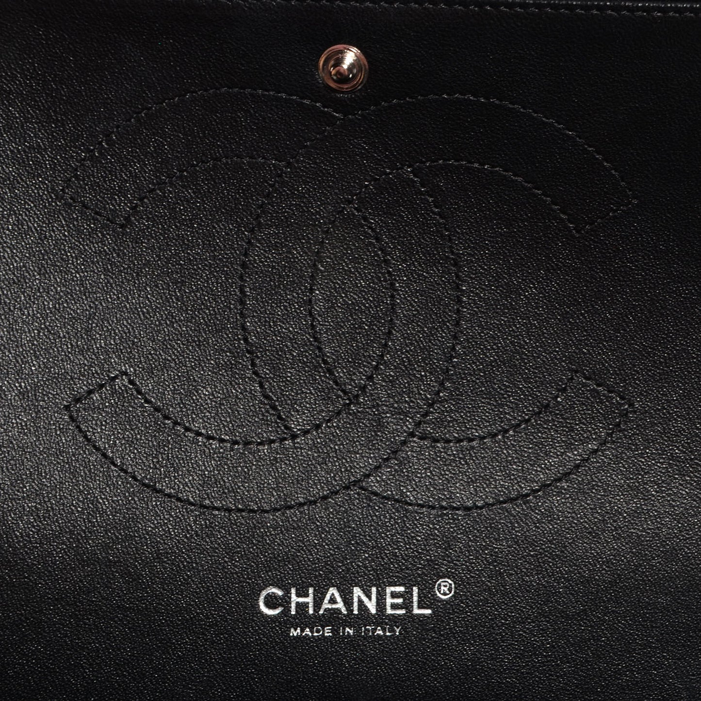 Patent Quilted Jumbo Double Flap Black