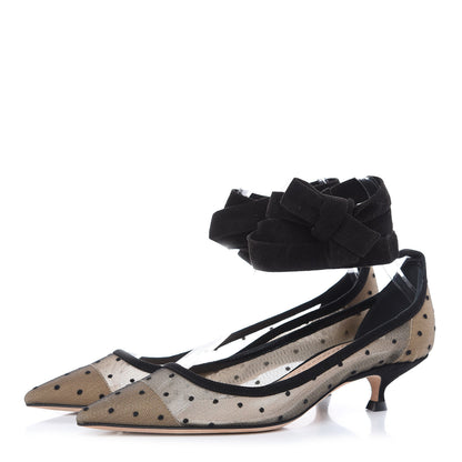 Christian Dior Suede Calfskin Lovely-D Ankle Wrap Pumps 35 Black 3 of 7
