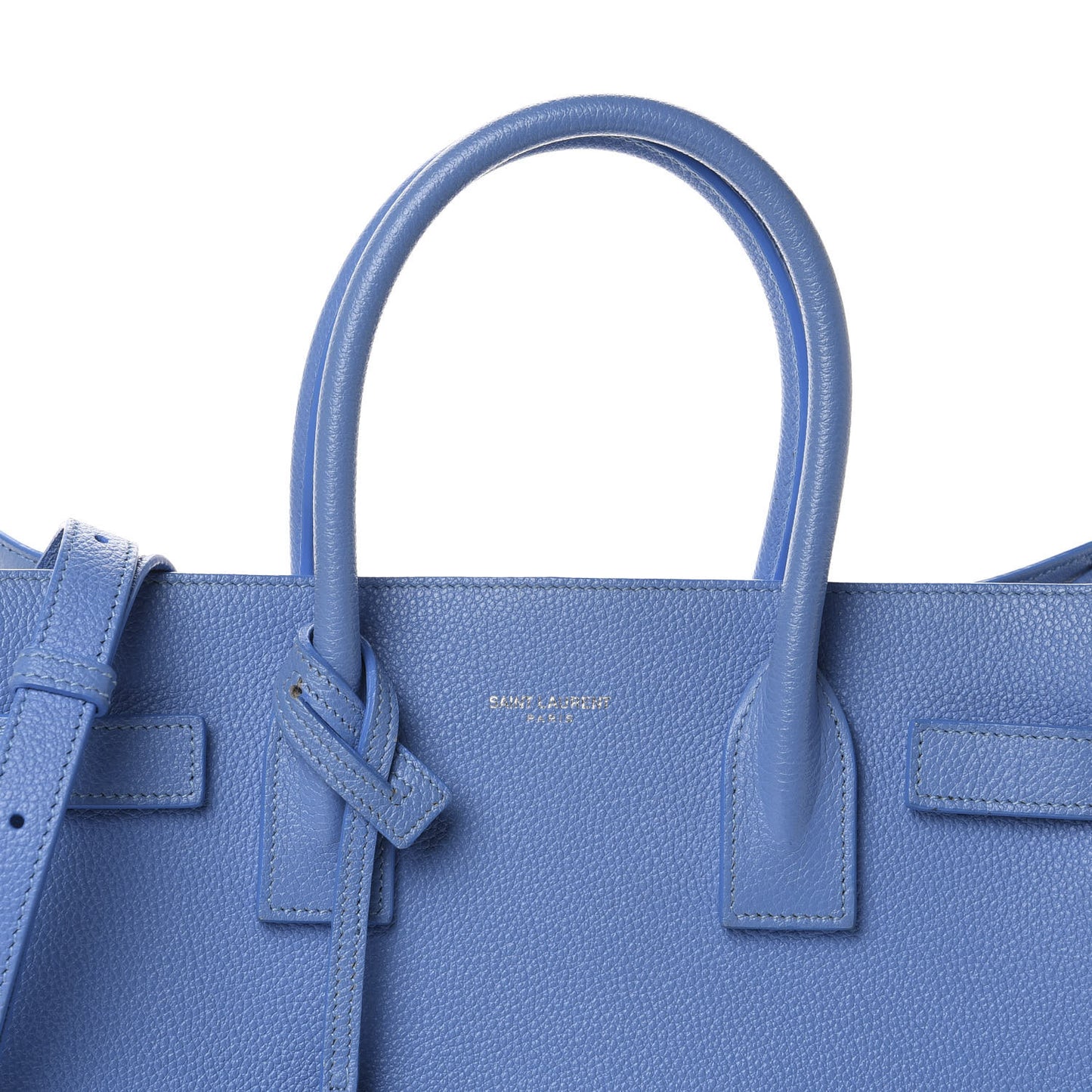 Grained Calfskin Baby Sac De Jour Blue Clair