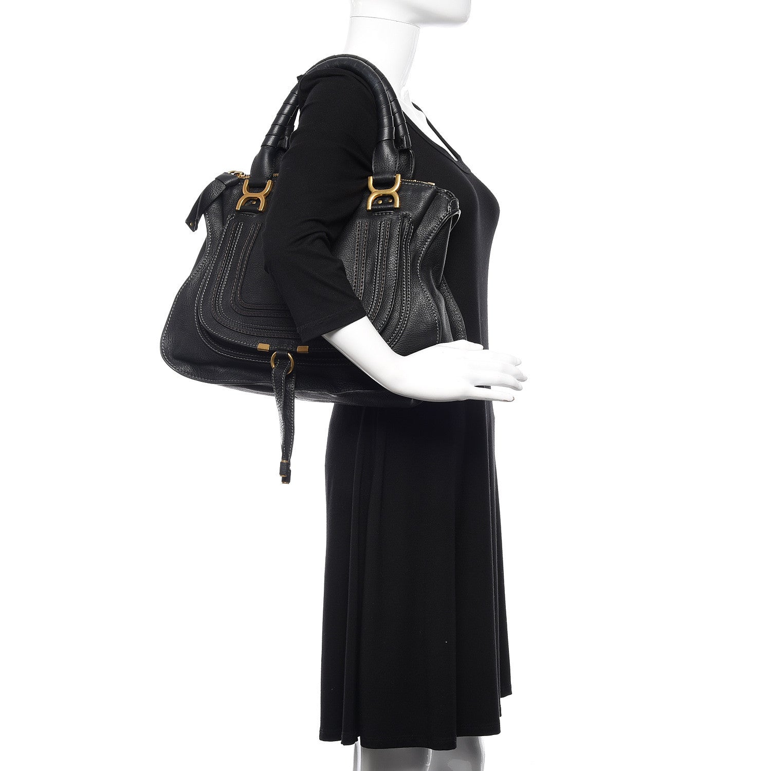 Chloe Calfskin Medium Marcie Satchel Black 2 of 9