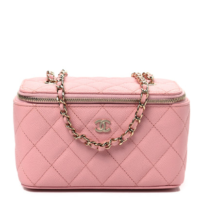 Chanel Caviar Quilted Small Vanity Case With Chain Pink 1 of 8