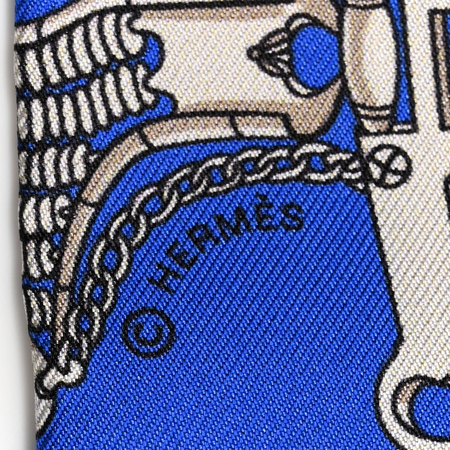 Hermes Silk Mors Et Gourmettes Remix Twilly Bleu Roy Turquoise Prune 4 of 4
