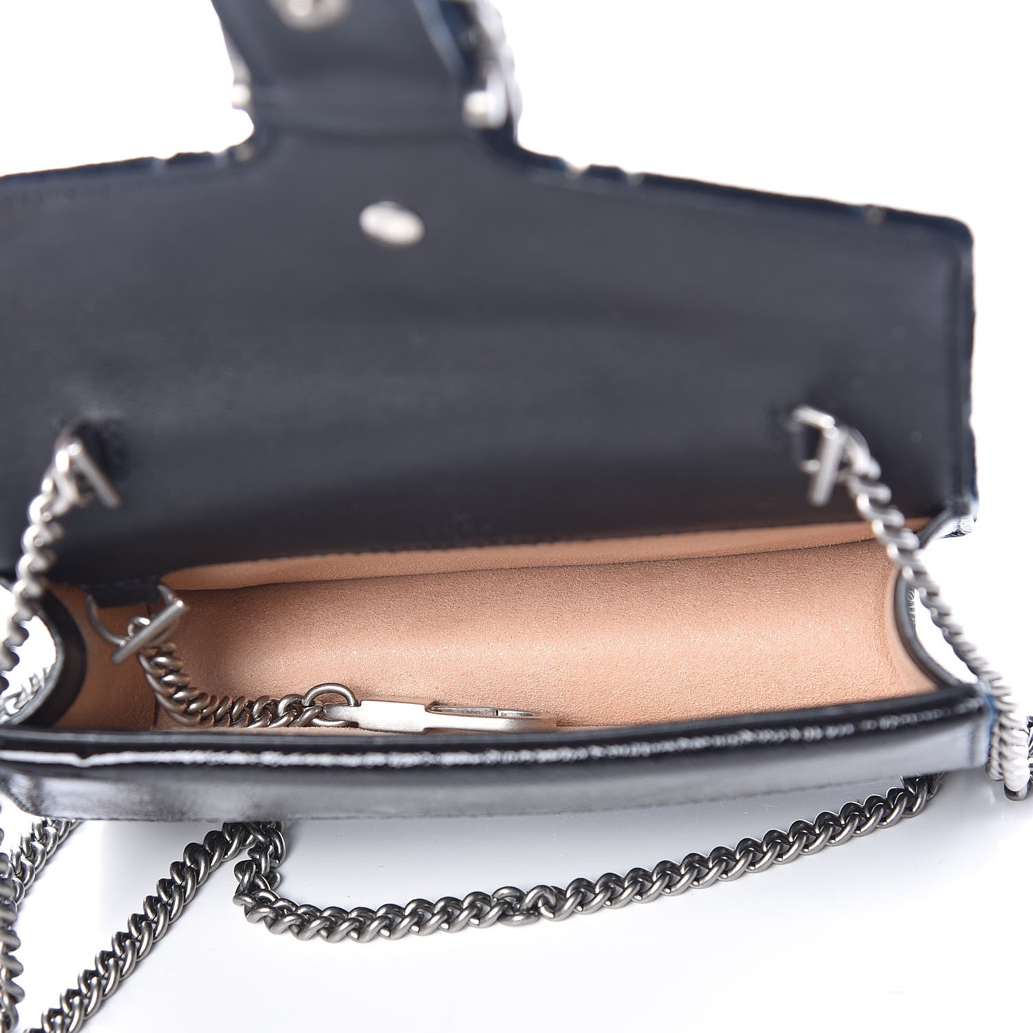 Gucci Velvet GG Monogram Super Mini Dionysus Shoulder Bag Blue Beige Black 7 of 9