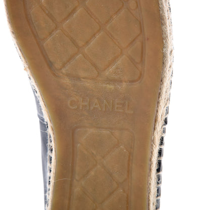 Chanel Lambskin CC Espadrilles 38 Navy Black 7 of 11