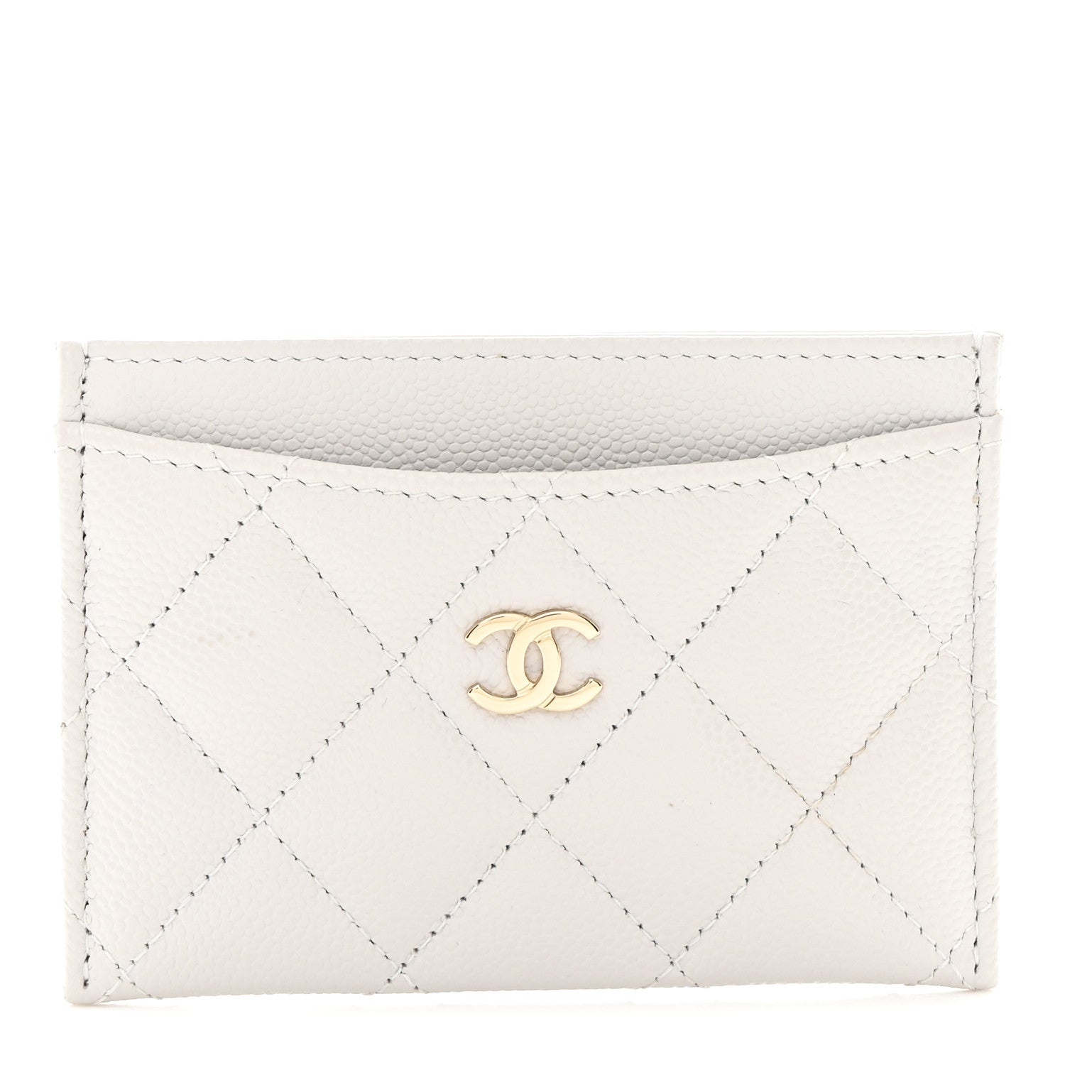Chanel Caviar Quilted Card Holder Grey 1 of 9