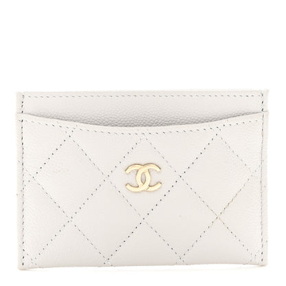 Chanel Caviar Quilted Card Holder Grey 1 of 9