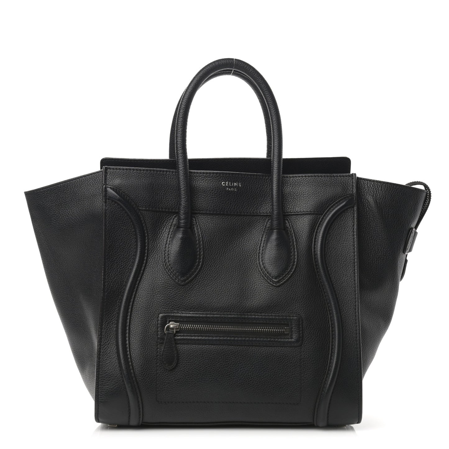 Drummed Calfskin Mini Luggage Black