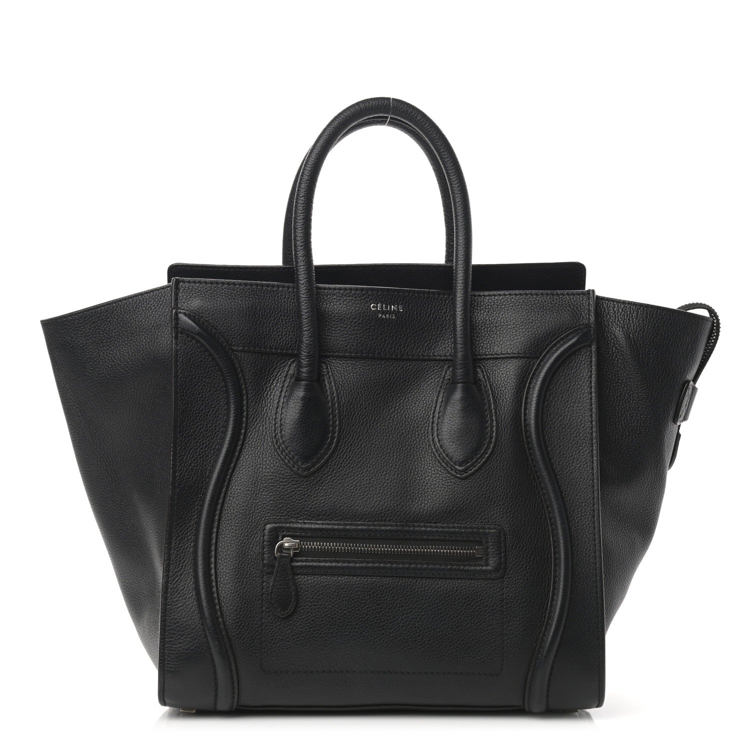 Celine Drummed Calfskin Mini Luggage Black 1 of 10