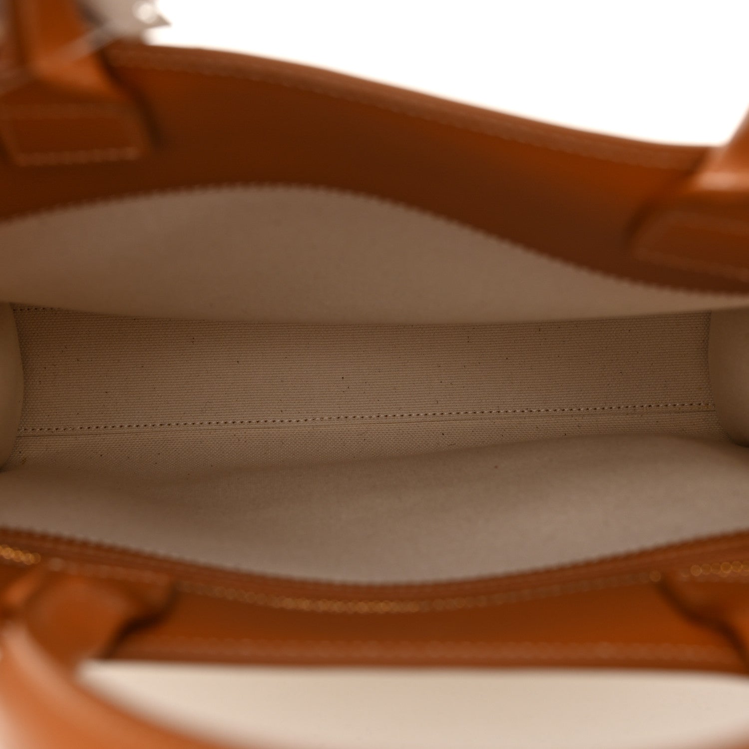 Celine Canvas Calfskin Logo Print Small Vertical Cabas Natural Tan 5 of 9