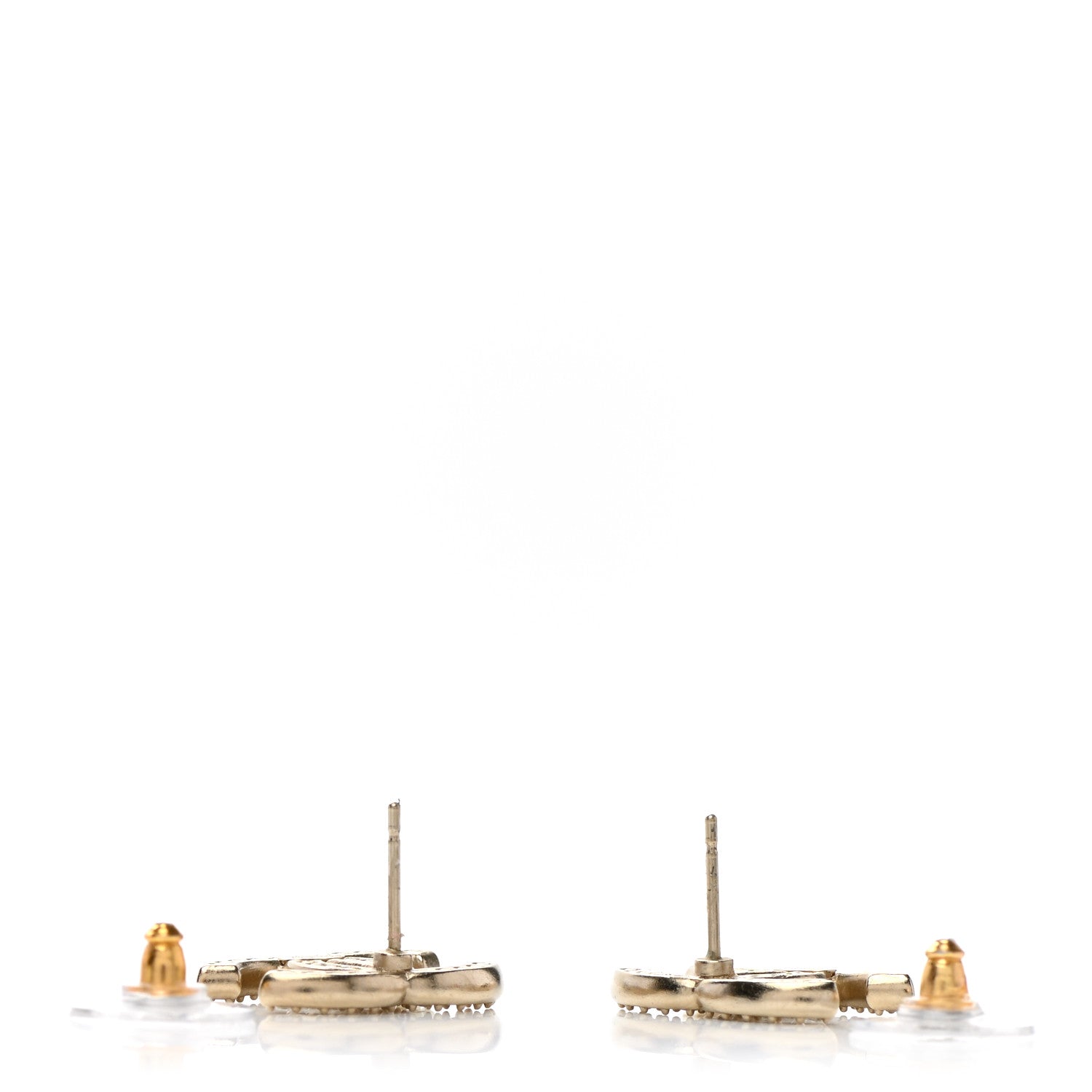 Chanel Crystal CC Earrings Gold 3 of 4