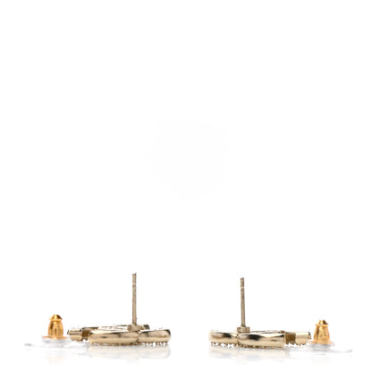 Chanel Crystal CC Earrings Gold 3 of 4