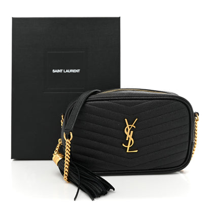 Saint Laurent Grain De Poudre Matelasse Monogram Mini Lou Camera Bag Black 12 of 12