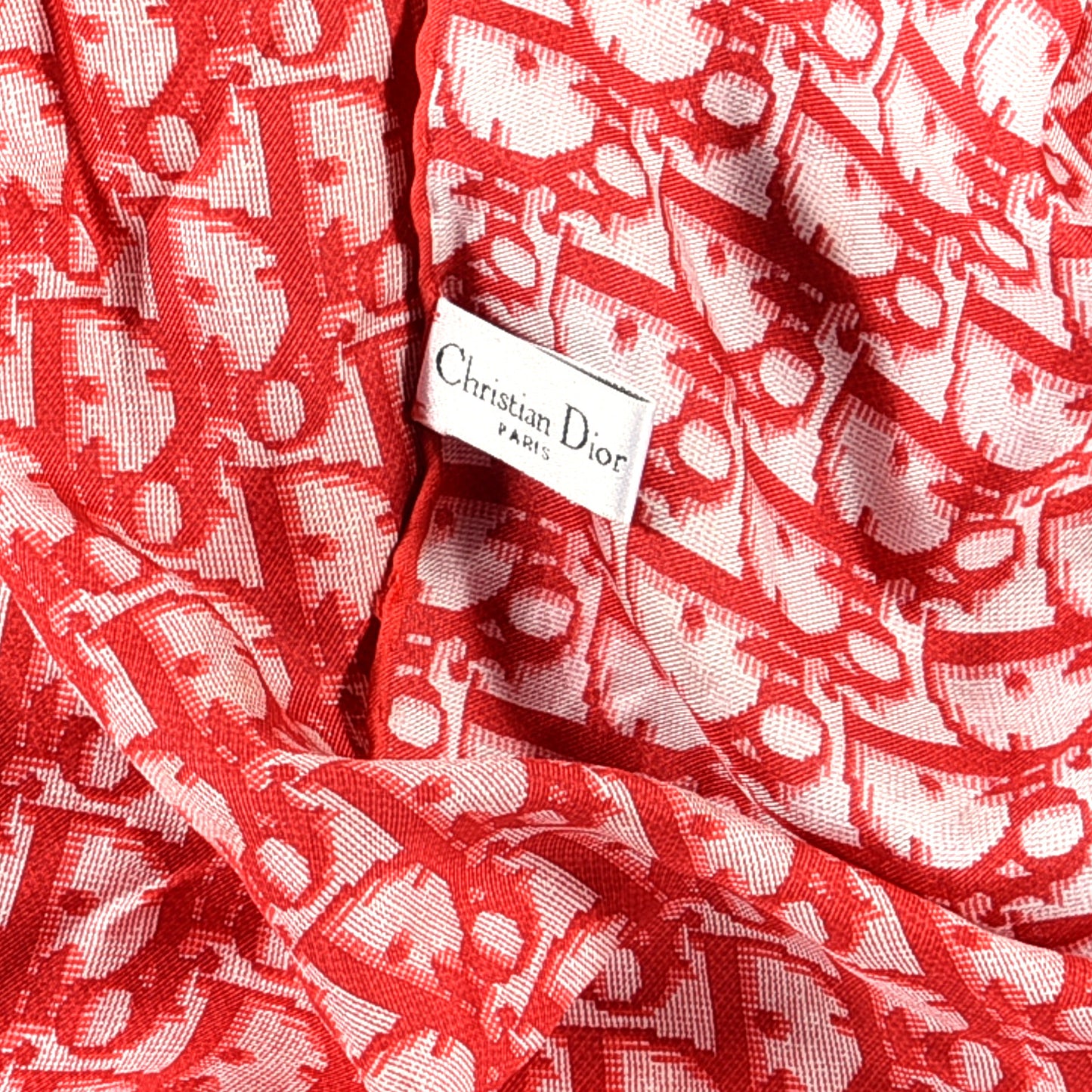 Cotton Monogram Scarf Red