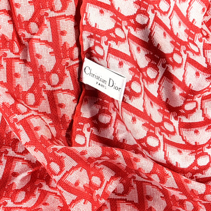 Christian Dior Cotton Monogram Scarf Red 2 of 2