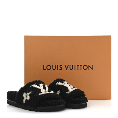 Louis Vuitton Shearling Monogram Giant Paseo Flat Comfort Mule 36 Black 10 of 10