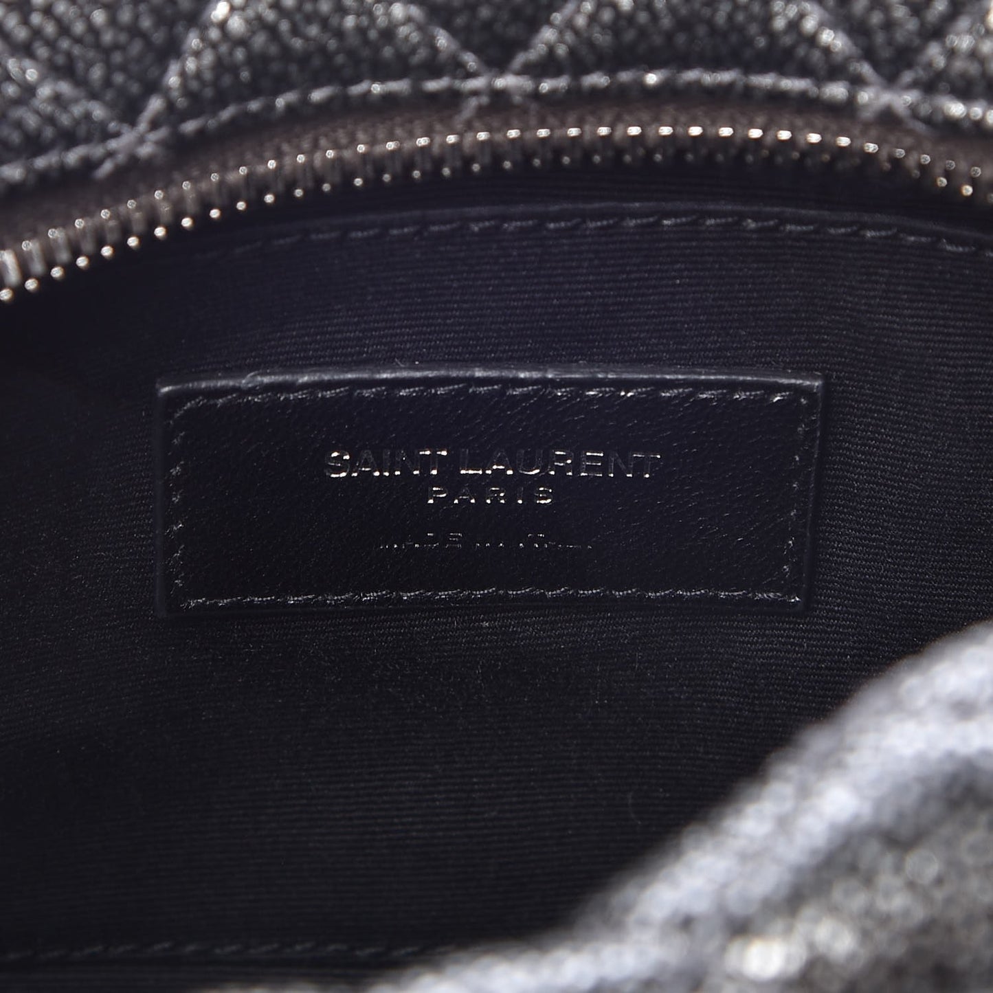Metallic Grain De Poudre Y Quilted Monogram Mini Loulou Camera Bag Gun Metal
