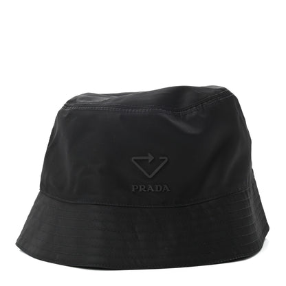 Prada Re-Nylon Rubber Logo Mens Bucket Hat L Black 3 of 7